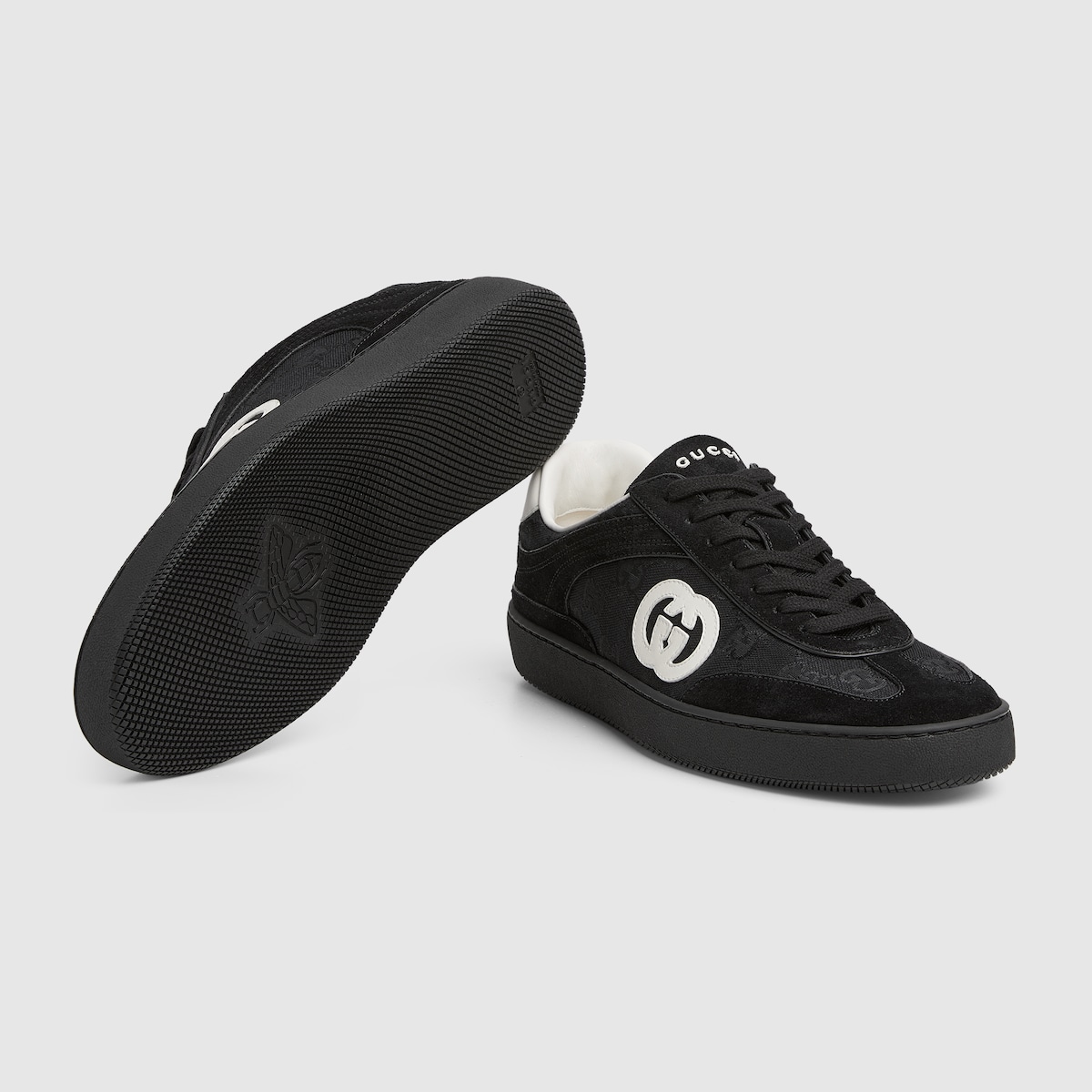 Men's G75 sneaker in black suede | GUCCI® US