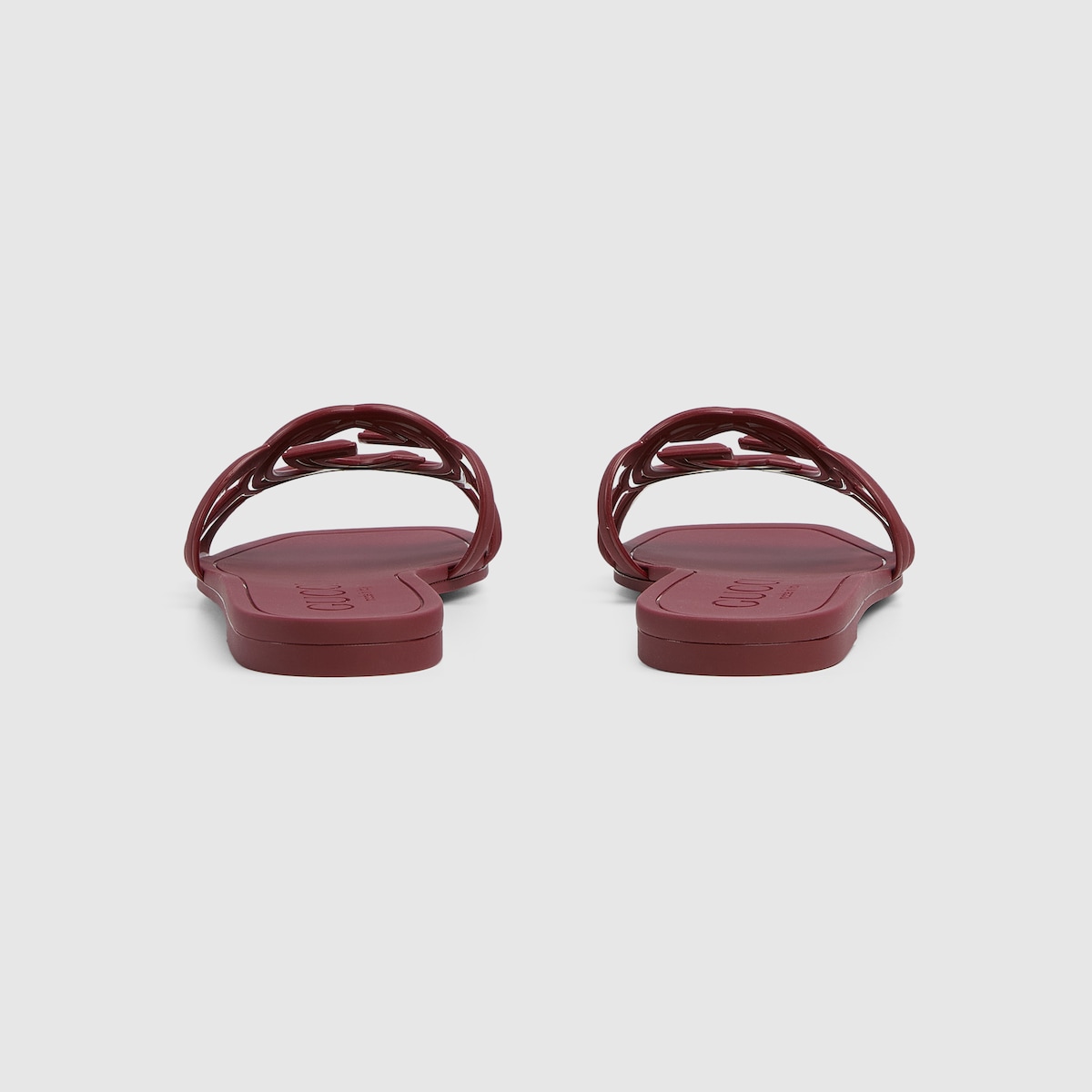 Women's Interlocking G slide sandal in Rosso Ancora rubber