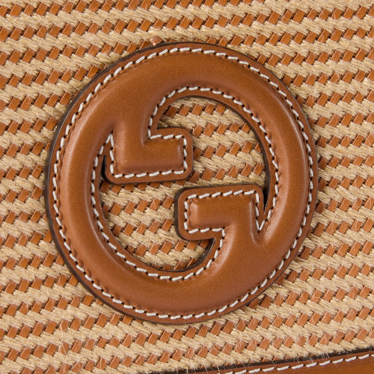 バッグ・カバンその他 GUCCI Blondie medium minus bag in fabric and brown leather Gucci Blondie woven medium top handle bag in natural woven