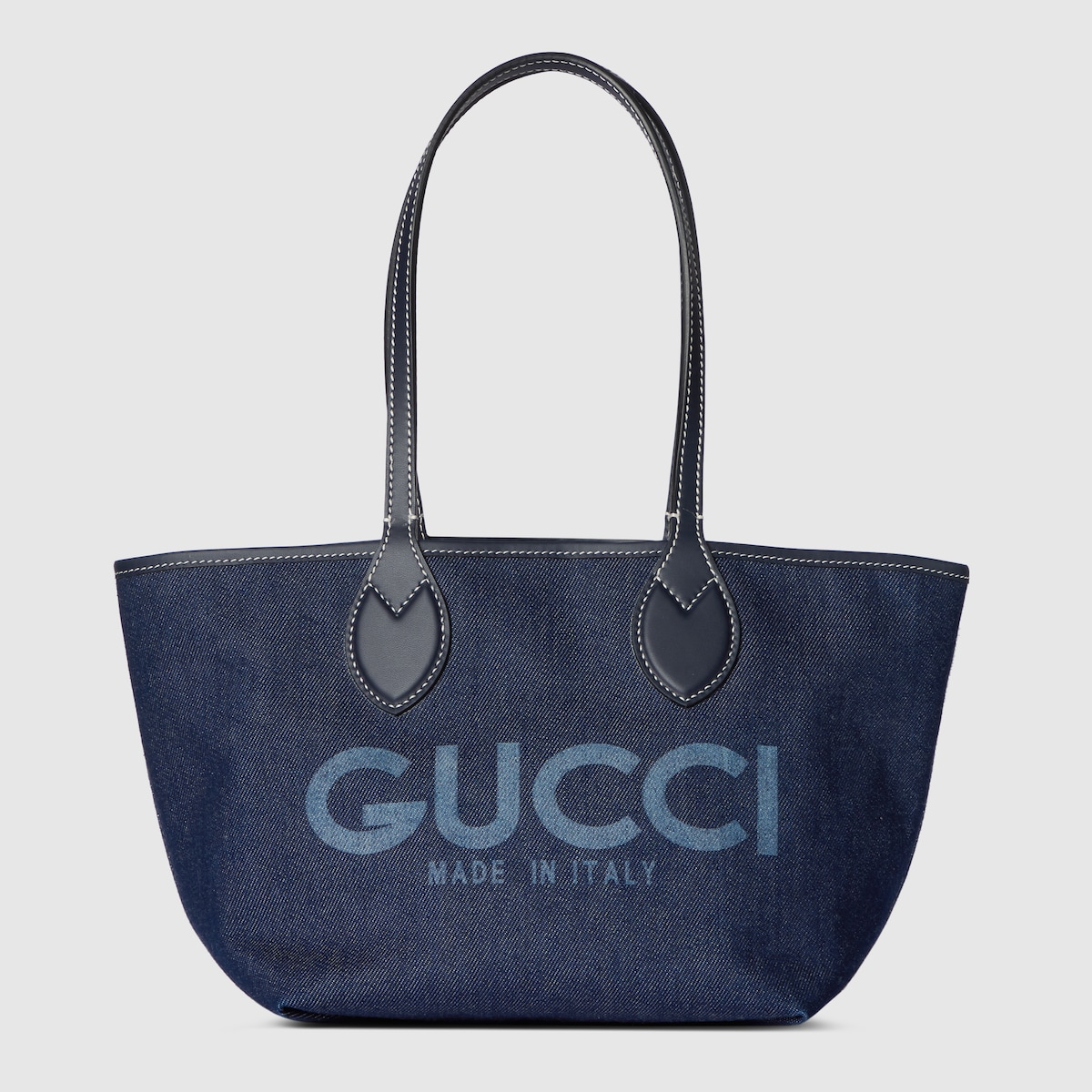 トートバッグ GUCCI Totissima leather shopping bag Gucci Totissima系列小号双面托特包in 深蓝色牛仔布| GUCCI® DE