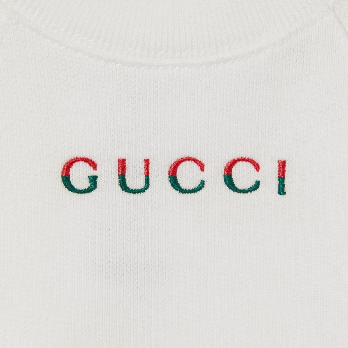 Baby cotton sweatshirt with embroidery in white