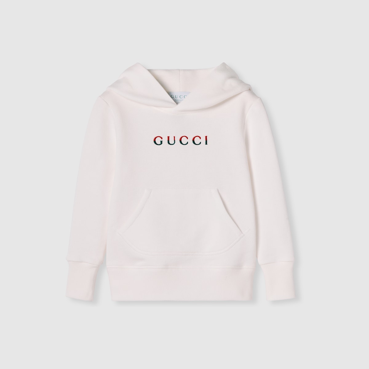 Children's hooded sweatshirt with embroidery in white - thumbnail 3