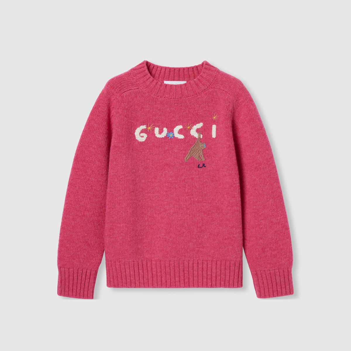 【GUCCI チルドレンズ】ウールセーター チルドレンズ〕エンブロイダリー ウール セーター ・ブルー | GUCCI公式