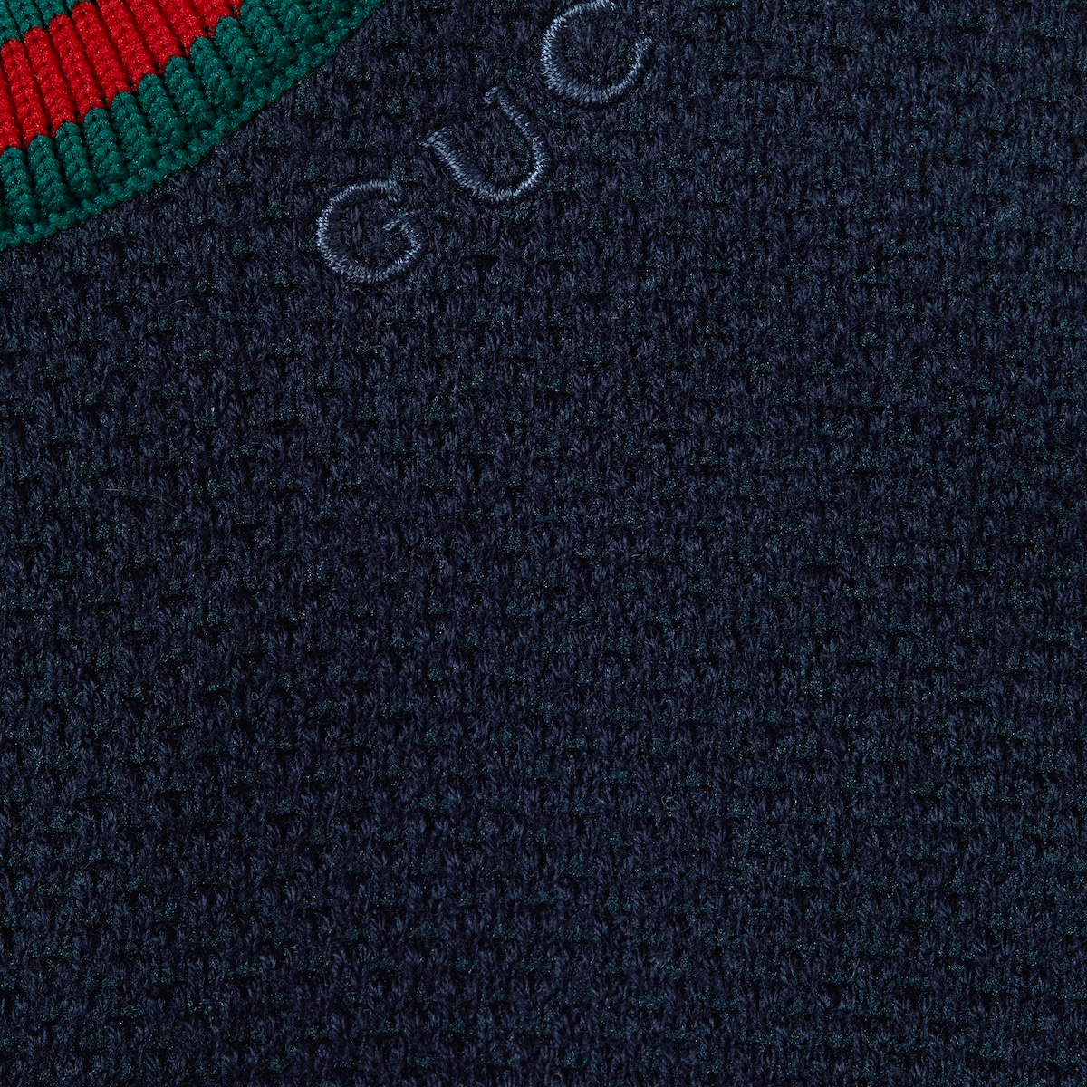 Baby cotton one-piece with embroidery in dark blue | GUCCI® US