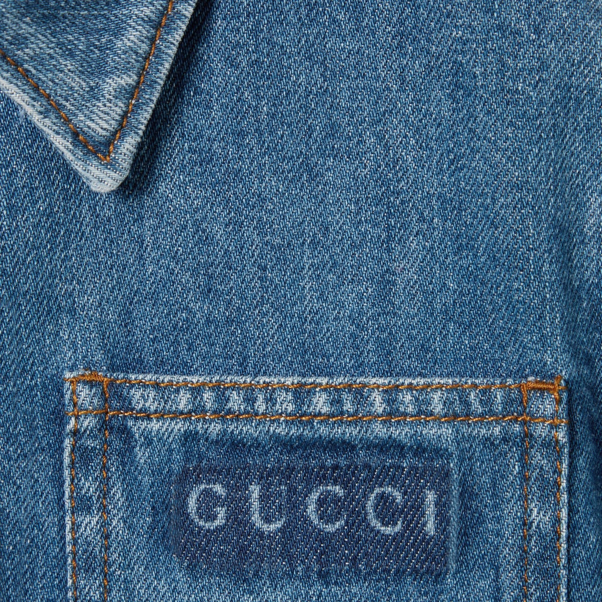 Children's lasered denim shirt in blue - thumbnail 2