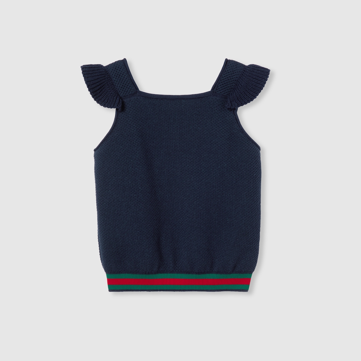 チルドレンズ〕エンブロイダリー コットン トップ ・ダークブルー