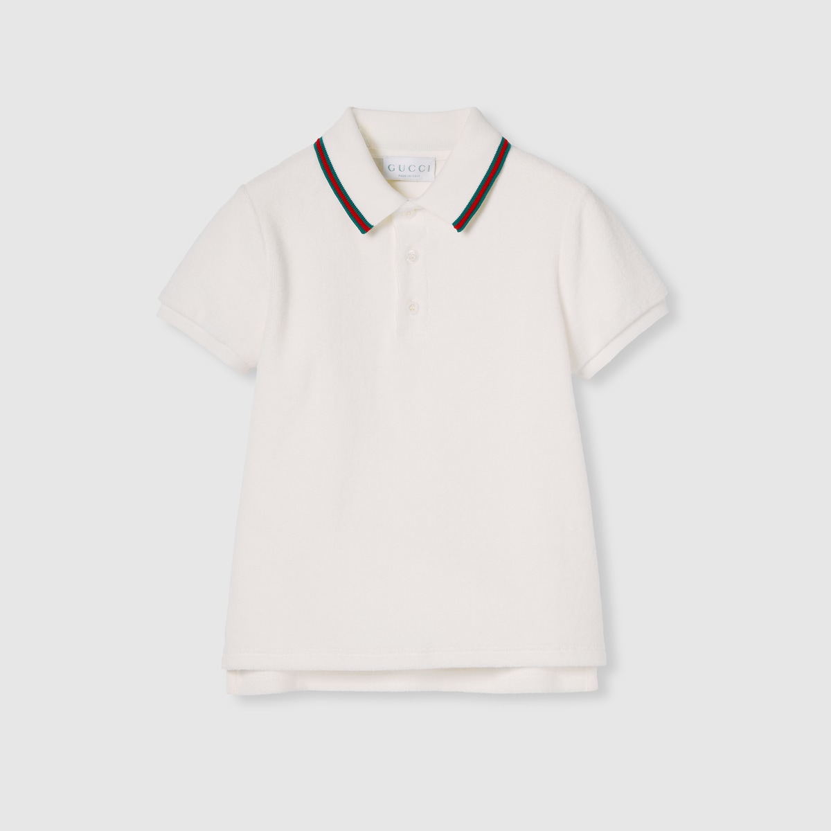 Children's cotton polo shirt with Web in white
