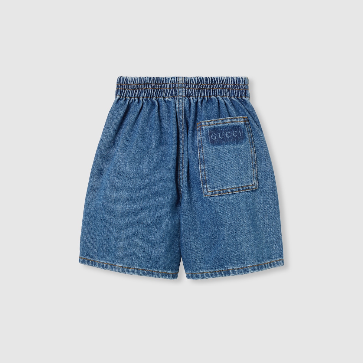 Children's lasered denim shorts in blue - thumbnail 2