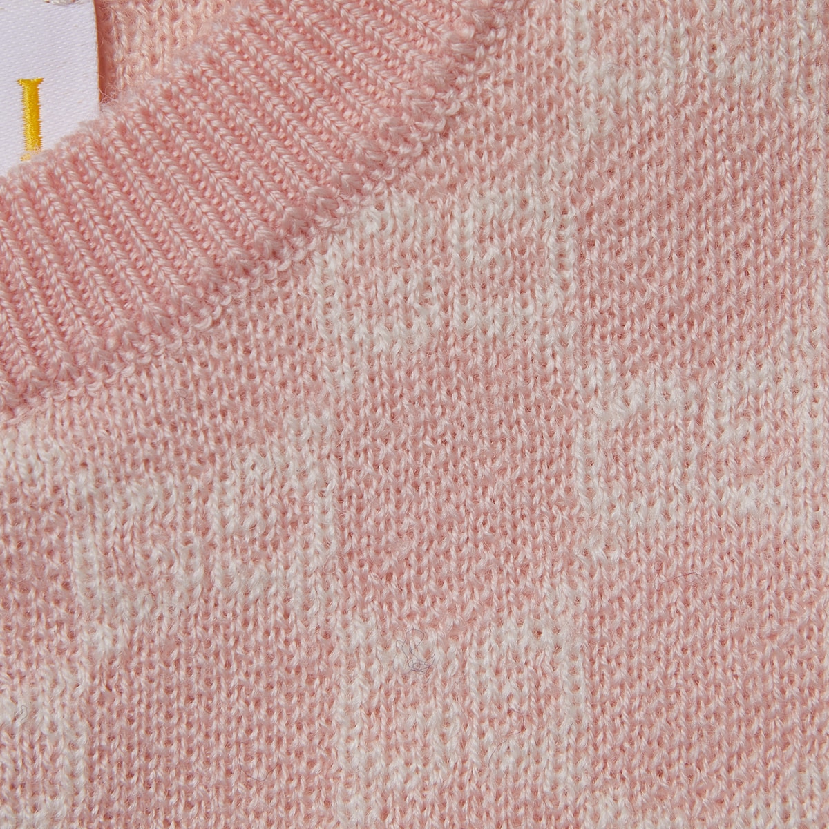 ベビー〕GGウールジャカード ワンピース ・ライトピンク＆ホワイト