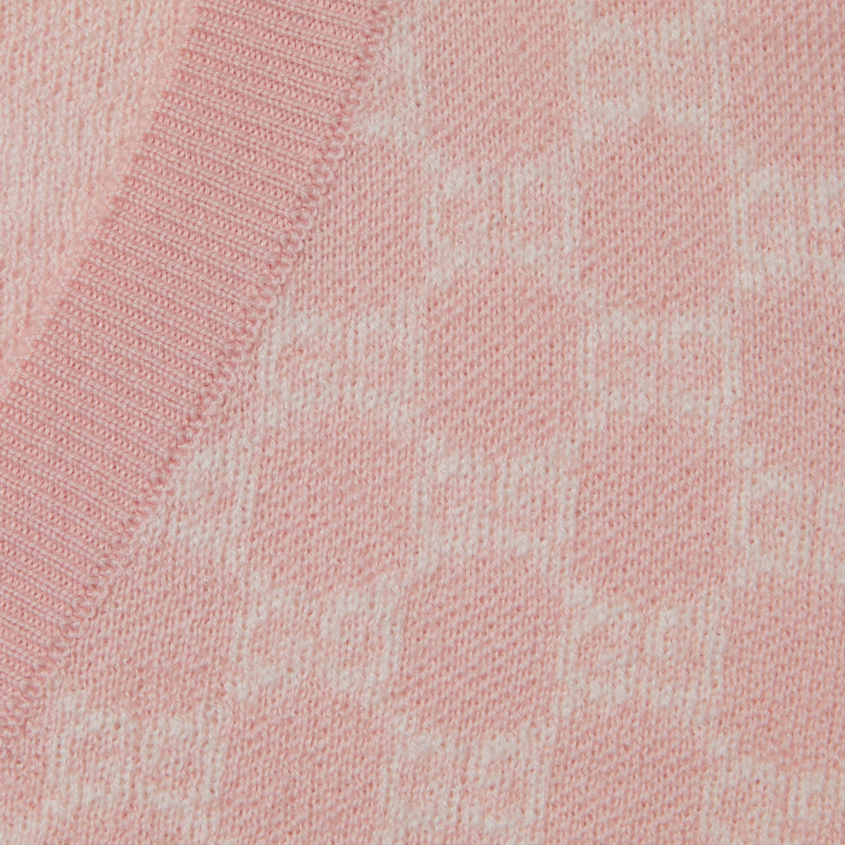 Baby GG wool jacquard cardigan in light pink and white