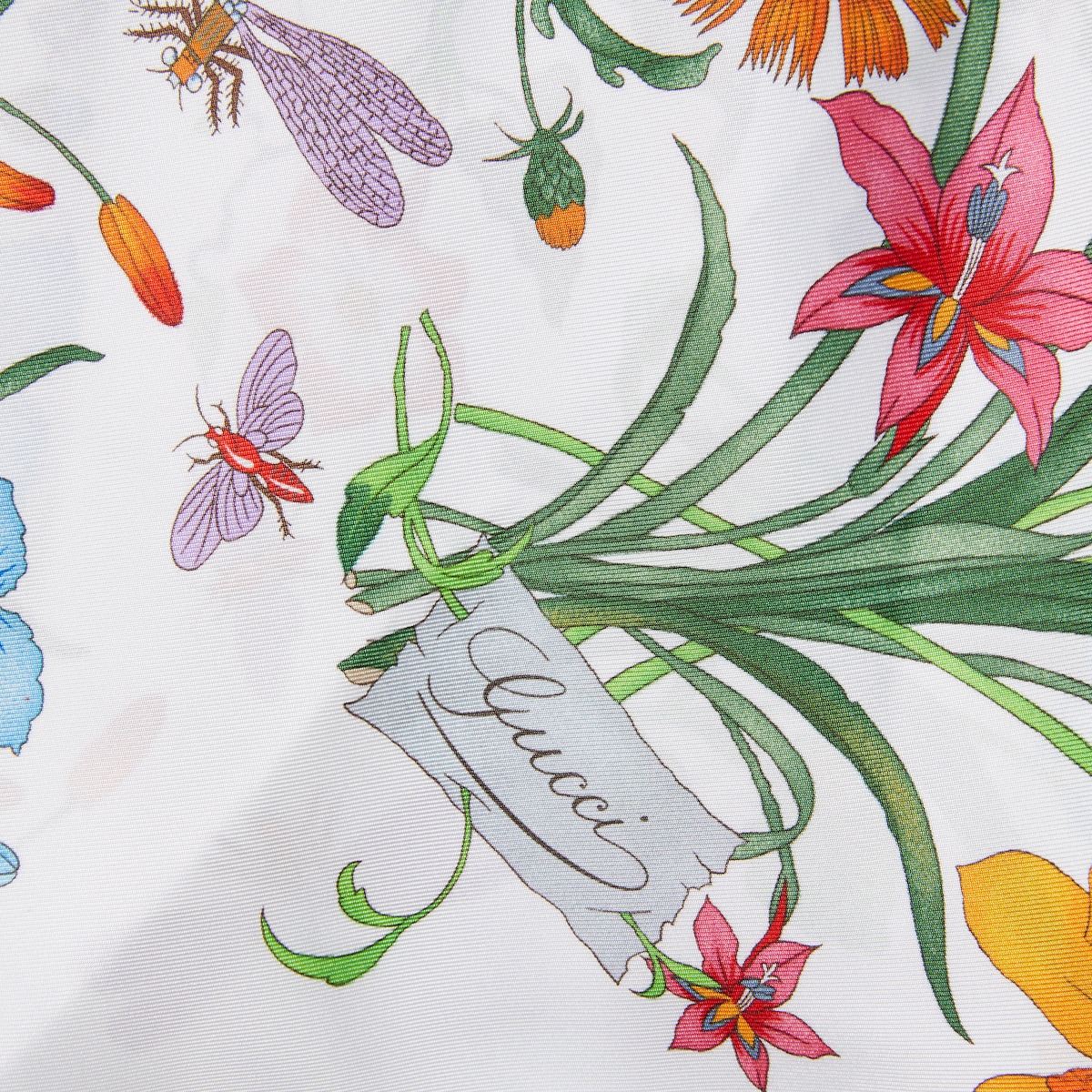 GUCCI ホルターネックトップス　Ｍ Self-tie silk twill halter top in white and multicolor