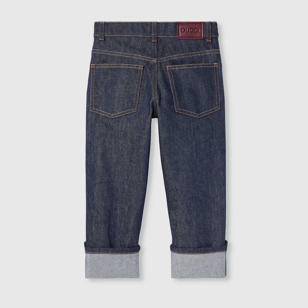 GUCCIデニムパンツ　（子供服）Bearcat Children's denim pants with Web in dark blue | GUCCI® US