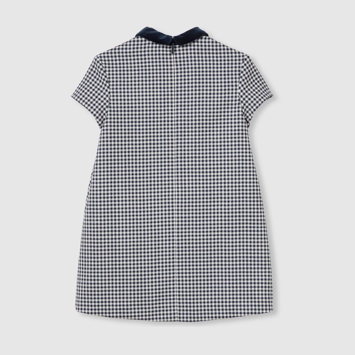 チルドレンズ〕ギンガムチェック ウール ドレス ・ホワイト＆ブルー