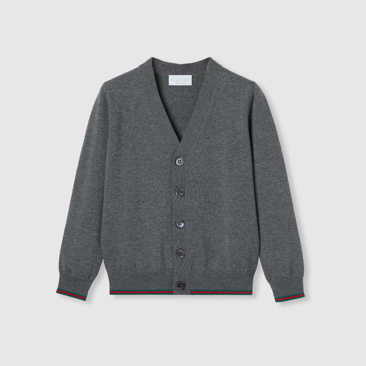 Children's wool cardigan with Web in grey | GUCCI® UK