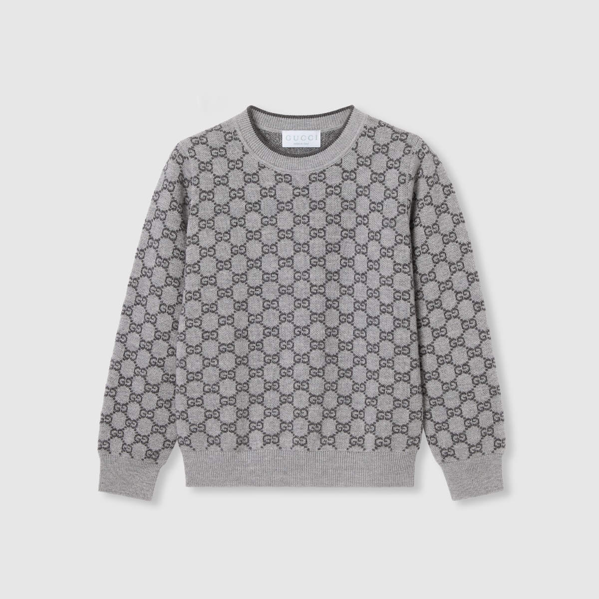 Children's GG wool jacquard sweater in light pink and white - thumbnail 5