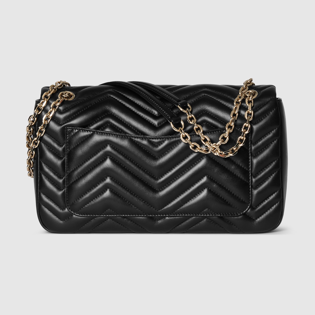 Gucci Women Black Leather Gg Marmont Shoulder Bag