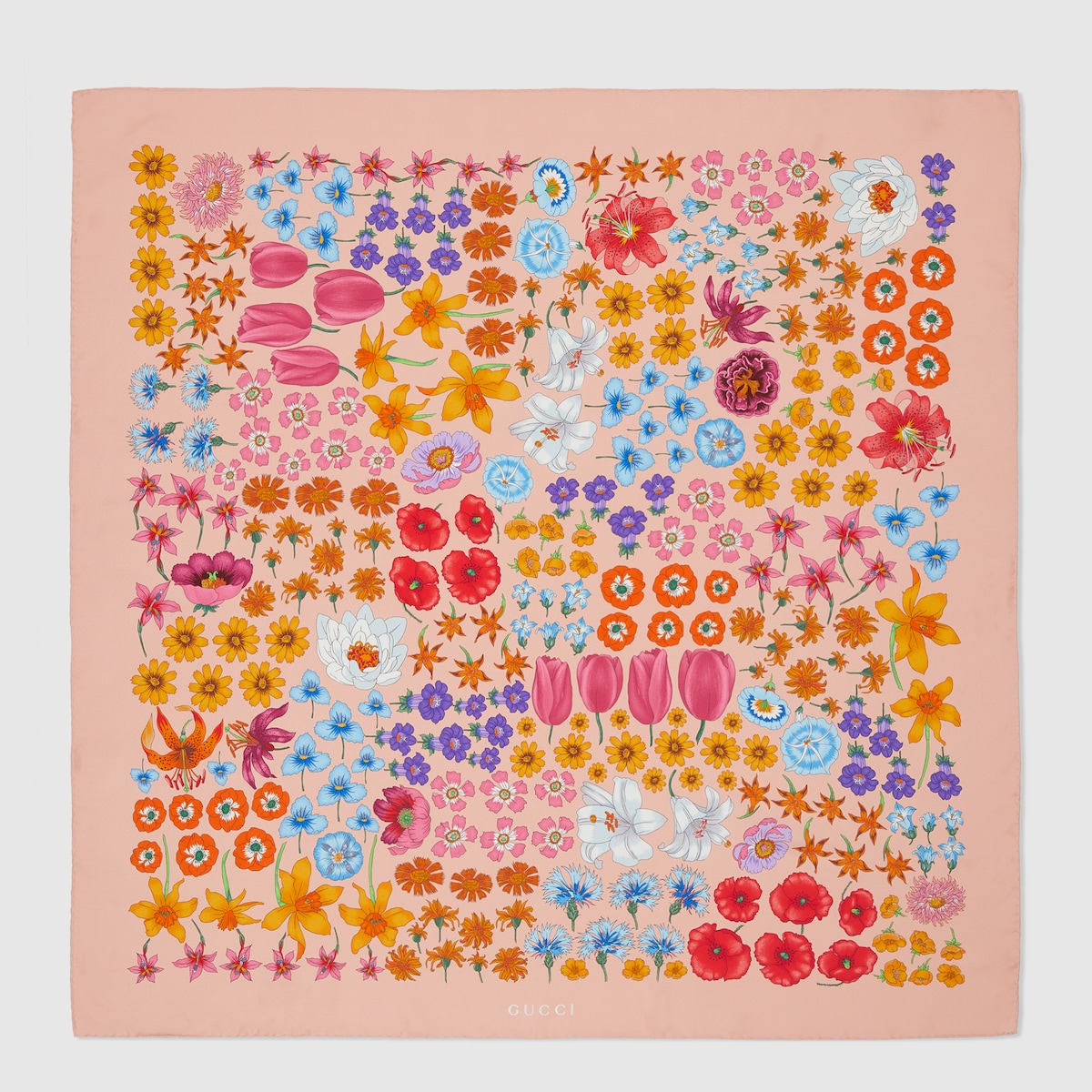 Printed silk carré in pink | GUCCI® US