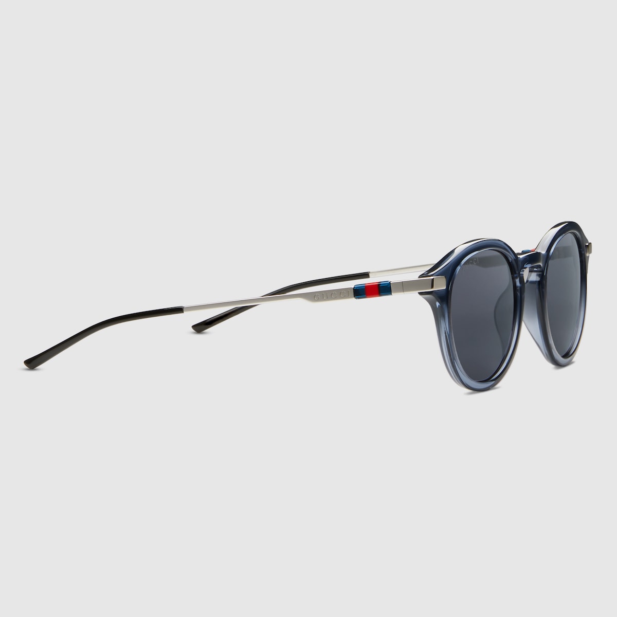 Round frame sunglasses in transparent blue | GUCCI® US