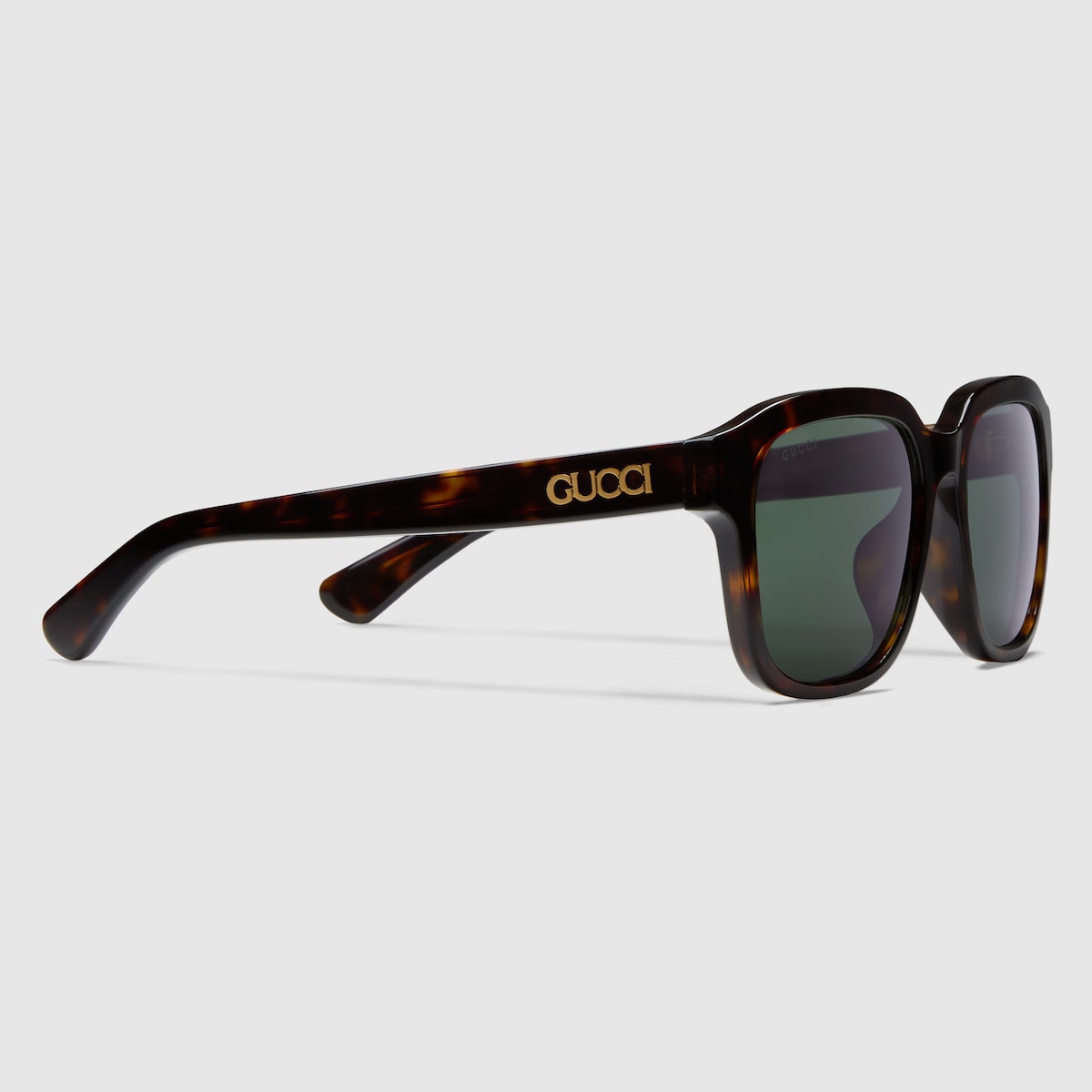 Low nose bridge fit square sunglasses in dark tortoiseshell