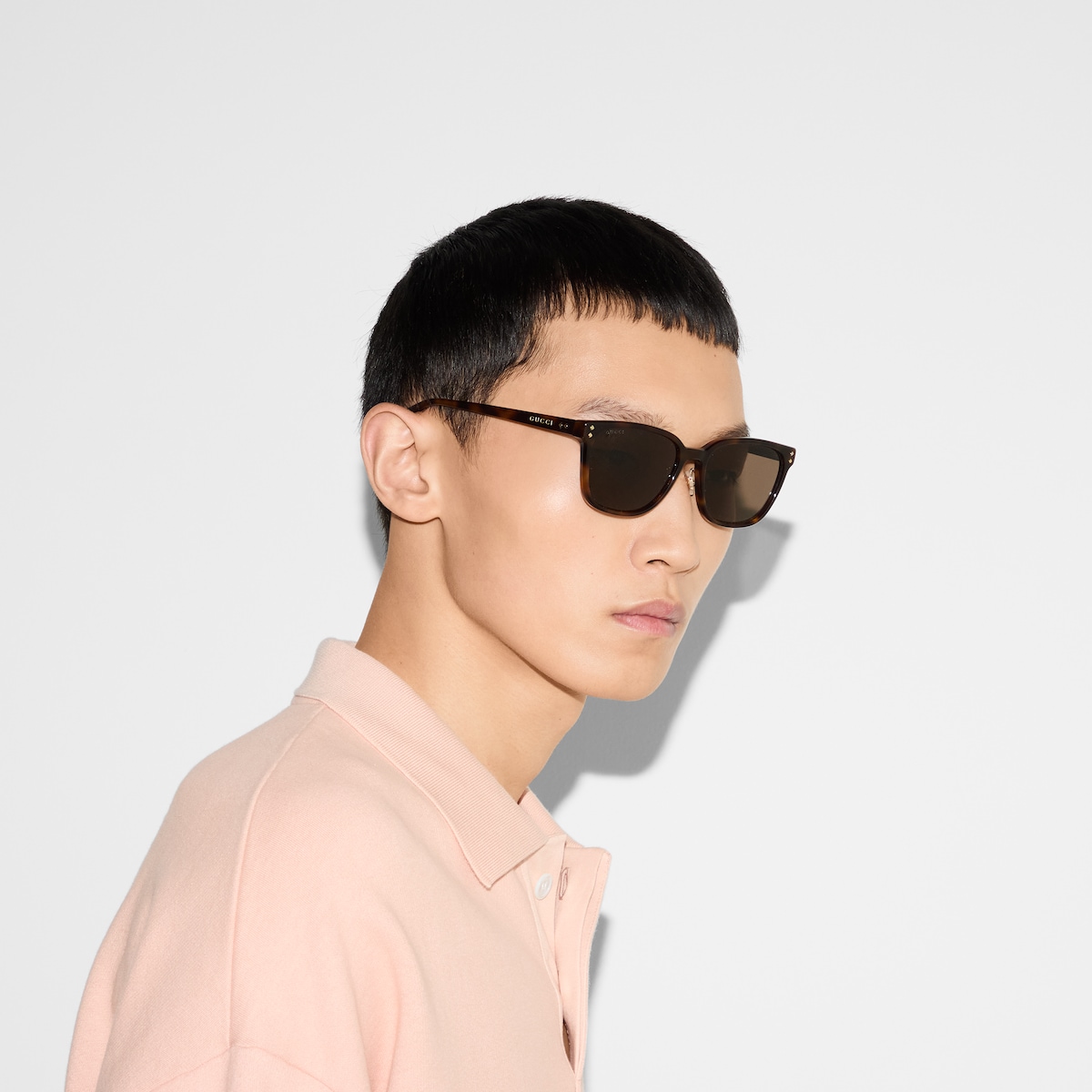 Ady Gustiawan専用 Low nose bridge fit sunglasses in transparent blue | GUCCI® SG