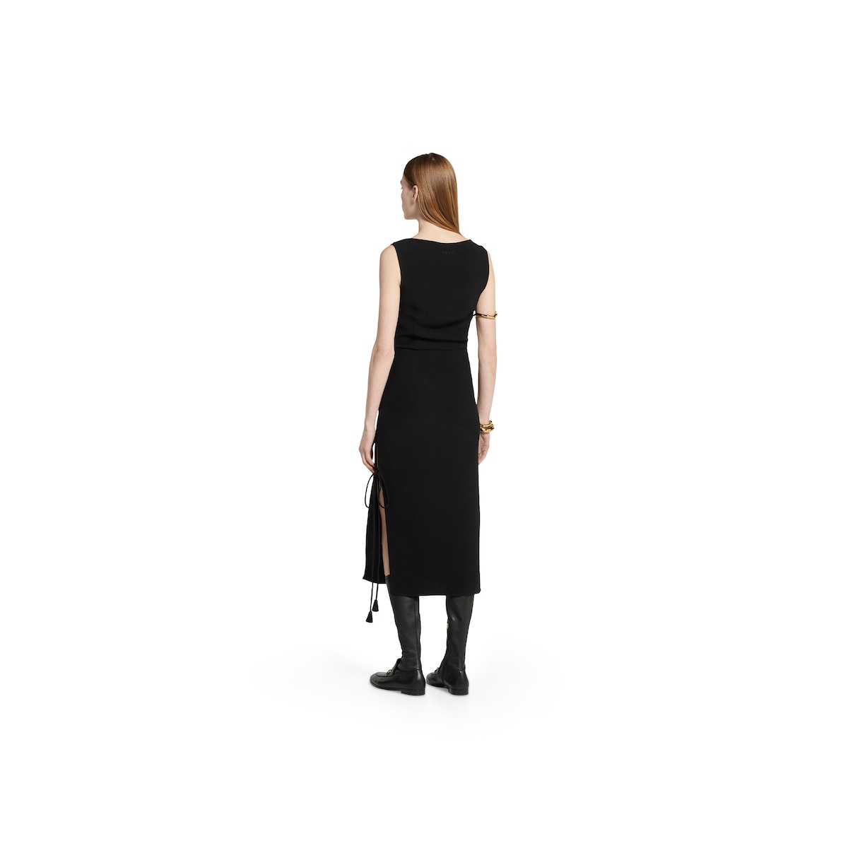 ワンピース GUCCI Black Crepe Long Dress GUCCI Crystal-embellished open-back crepe gown | NET-A-PORTER