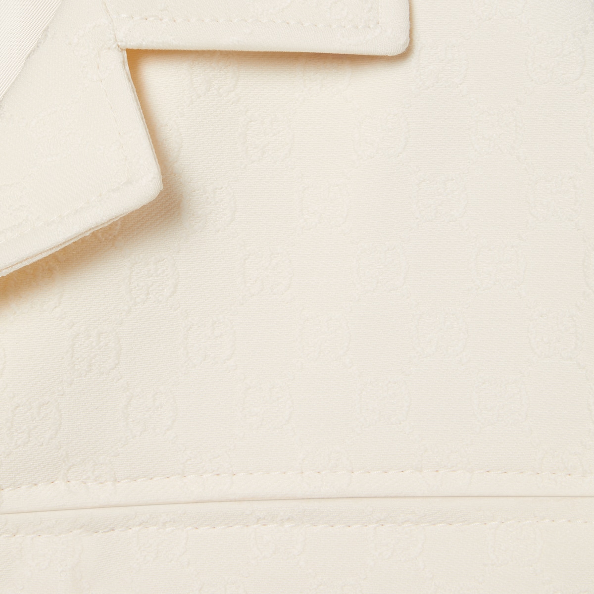 GG wool silk crêpe jacquard jacket in off white | GUCCI® US