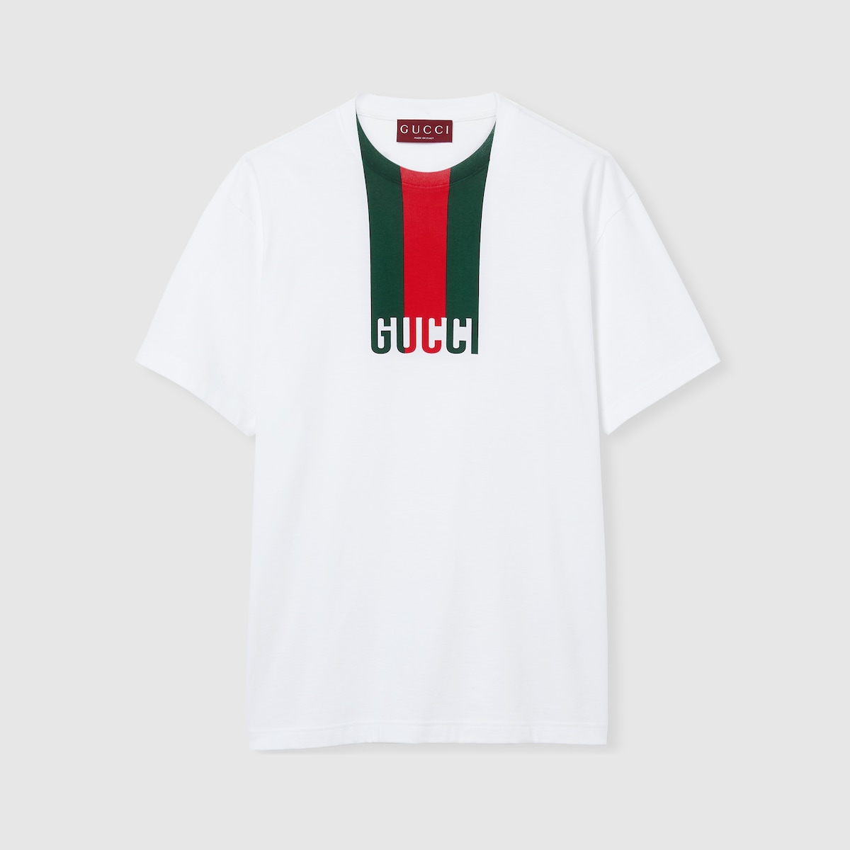 Cotton jersey T-shirt with print in white | GUCCI® US