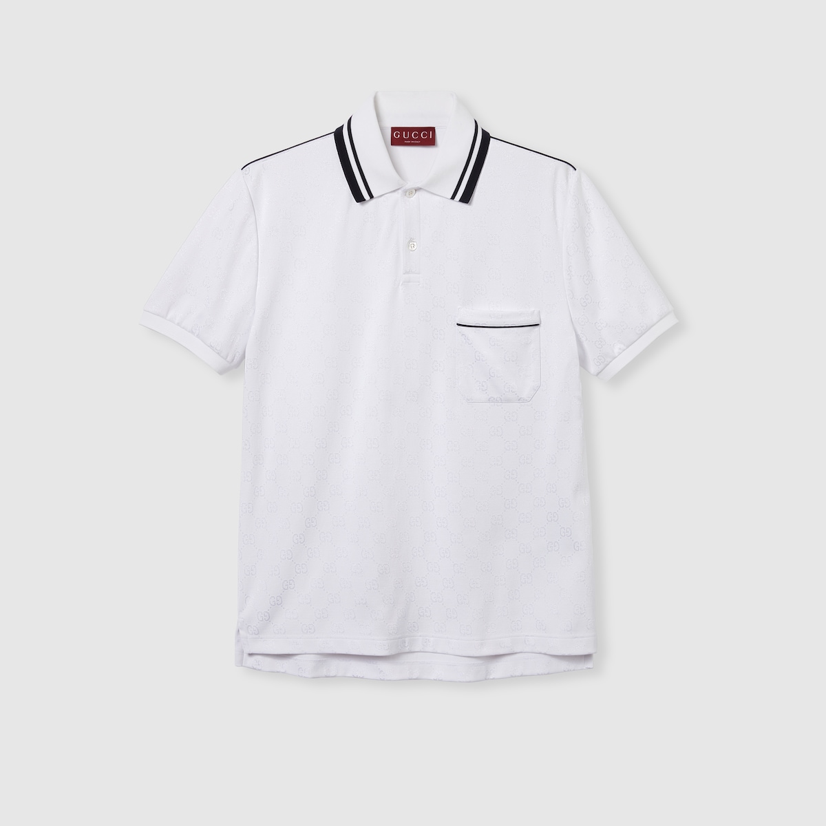 GG nylon and cotton polo shirt in white | GUCCI® US