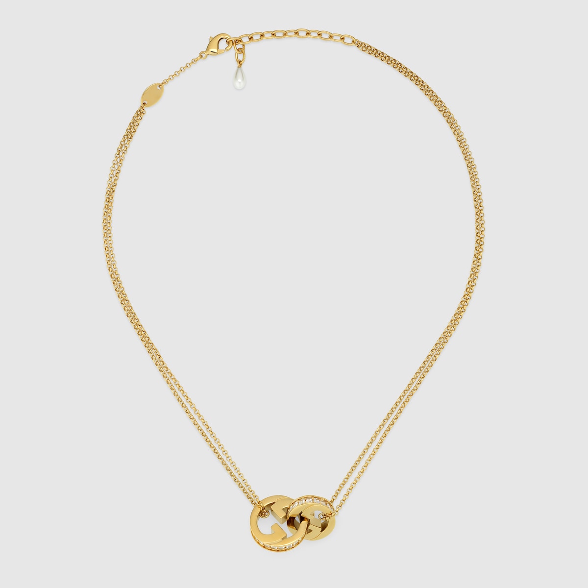 Gucci Blondie double chain necklace in light goldtoned brass GUCCI® US — free download