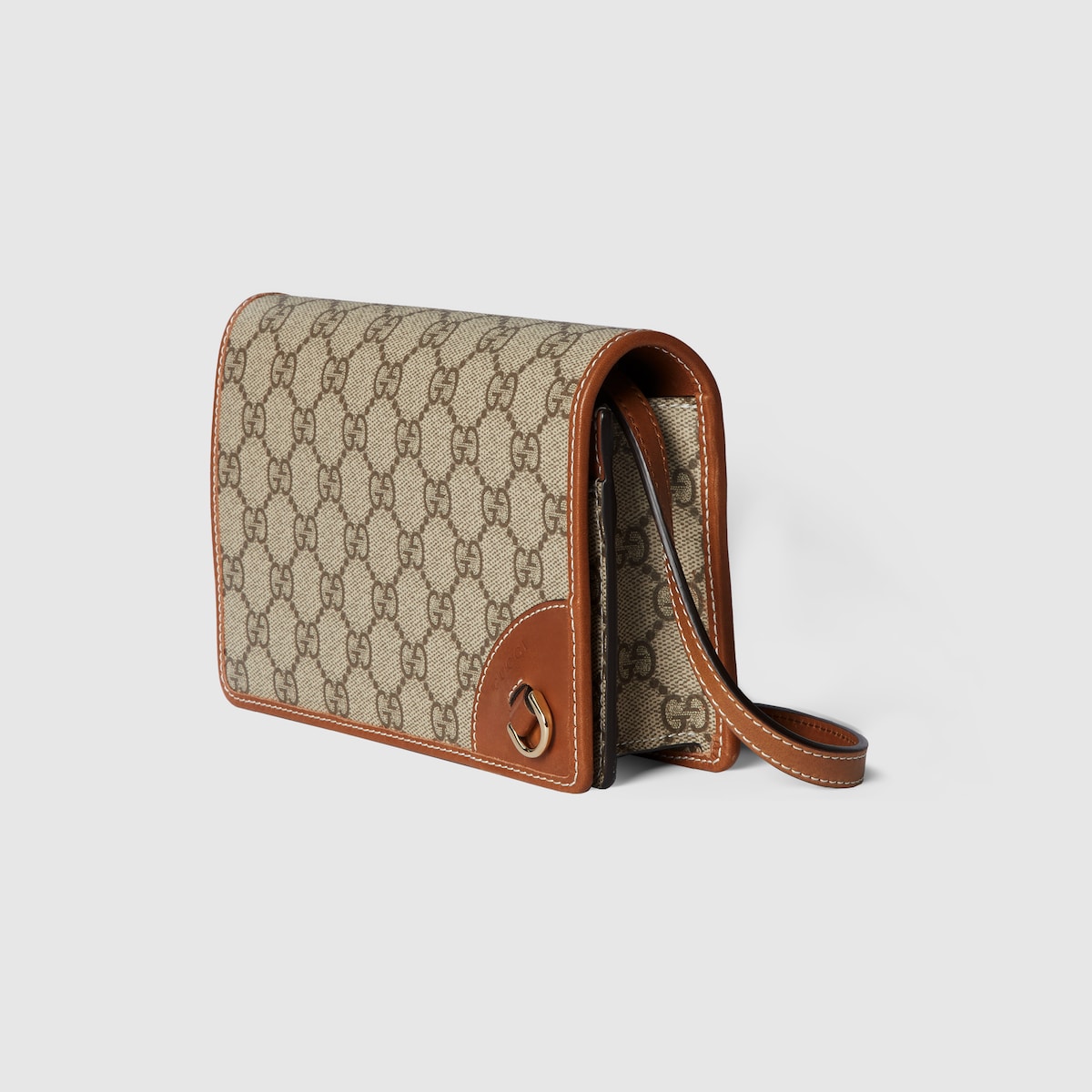 25 新作 GUCCI GGエンブレム スーパーミニ ショルダーバッグ GG Emblem super mini shoulder bag in beige and white fabric