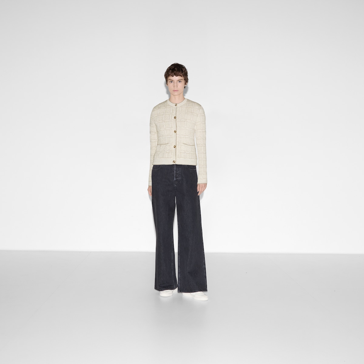 Clare　GUCCI ジャケット Felted cotton jersey zip jacket in white | GUCCI® US