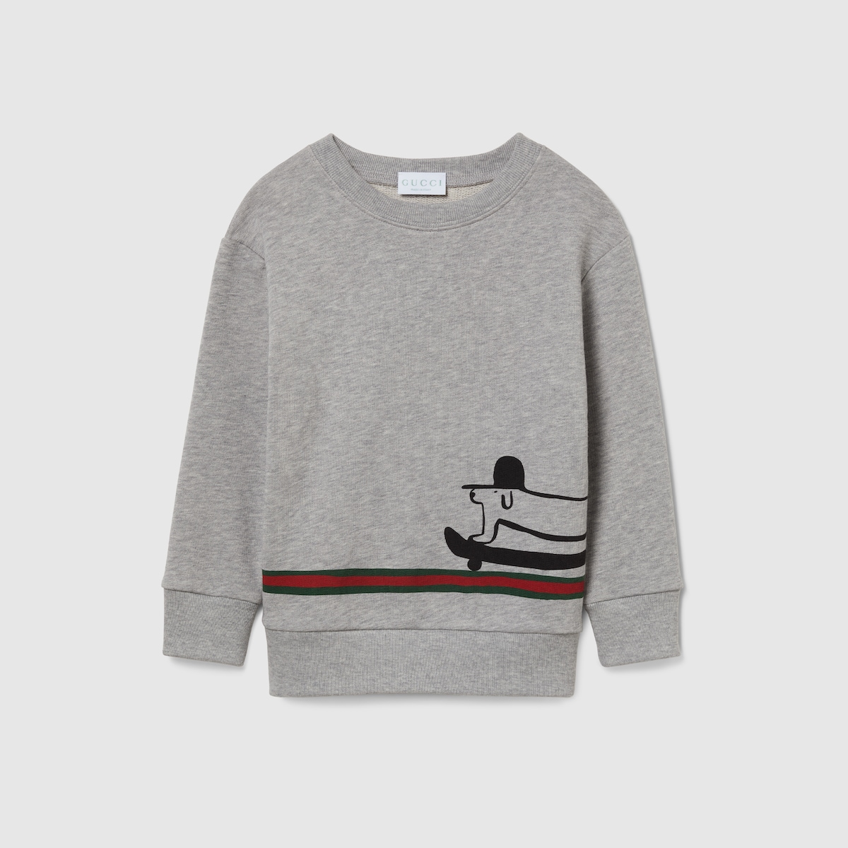 ちぃ Children's cotton sweatshirt with print in light grey