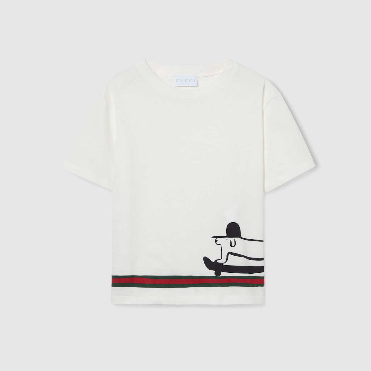 グッチ　キッズ　半袖　Tシャツ　プリント　ロゴ　サイズ8 120cm Children's printed cotton T-shirt in white | GUCCI® US