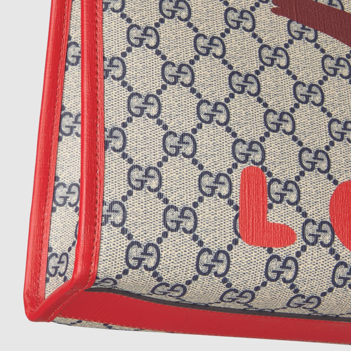 Children's GG tote bag with print in beige and blue GG Supreme
