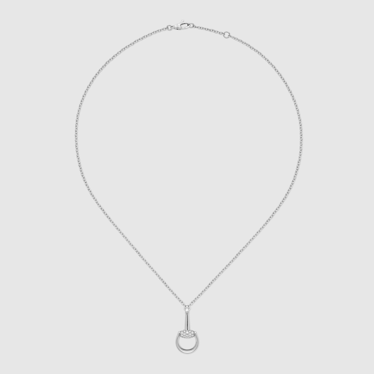 ホースビット〕18K ダイヤモンド ネックレス ・18K ホワイトゴールド