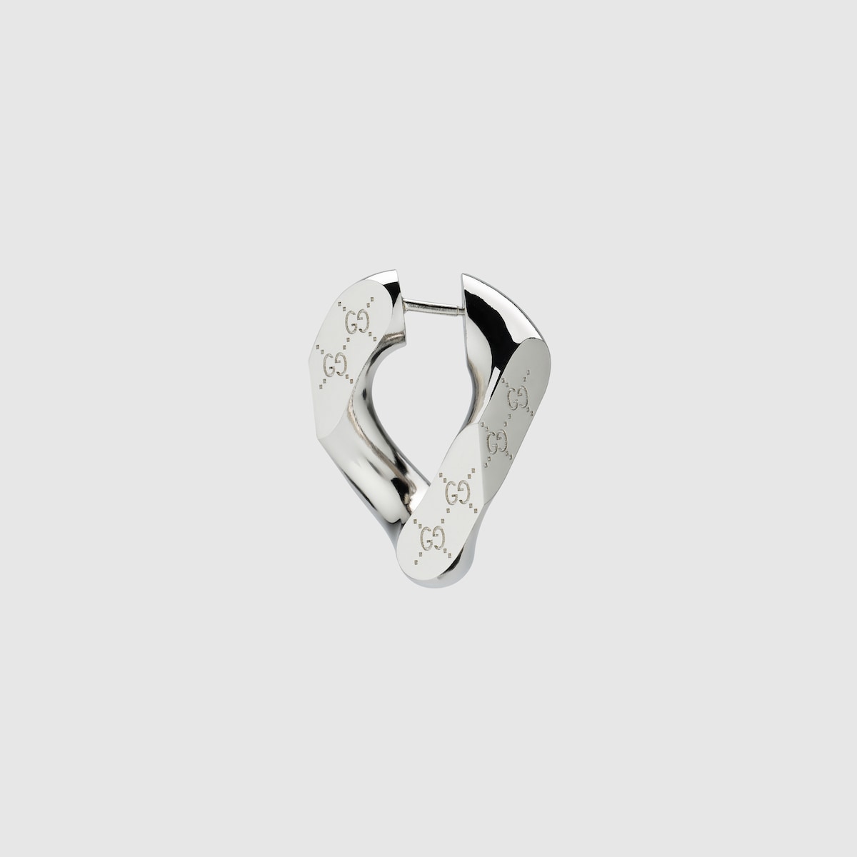 【送料込み】SALE!!Gucciグッチ♪625839 Gucci Signature engraved large earrings in silver-toned