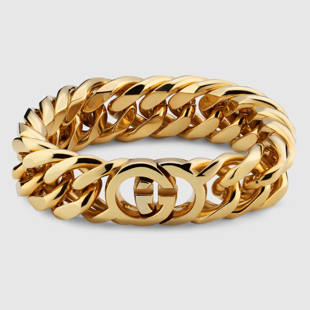 Gucci Interlocking chain bracelet in yellow gold-toned brass