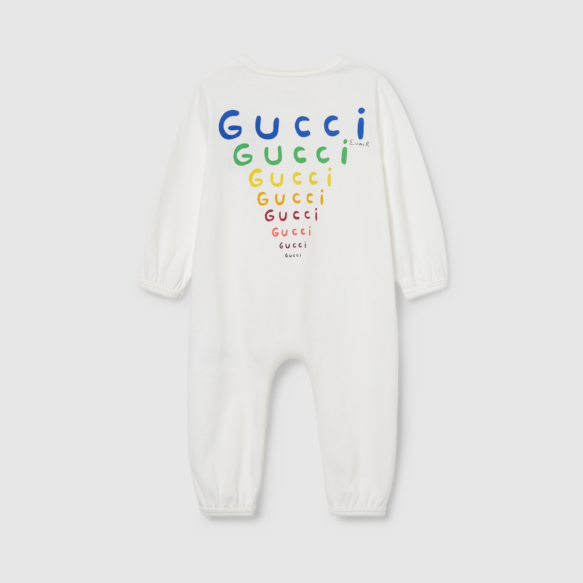 Baby cotton one-piece with print in white | GUCCI® US