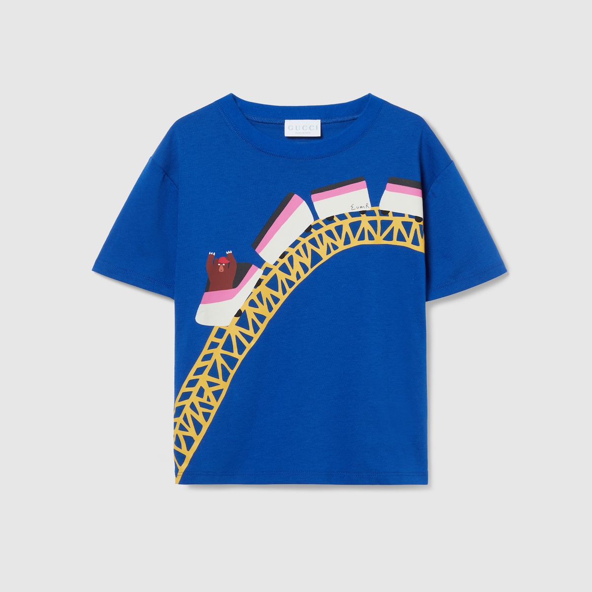 【GUCCI チルドレンズ】Tシャツ チルドレンズ〕プリント コットン Tシャツ ・ブルー | GUCCI公式