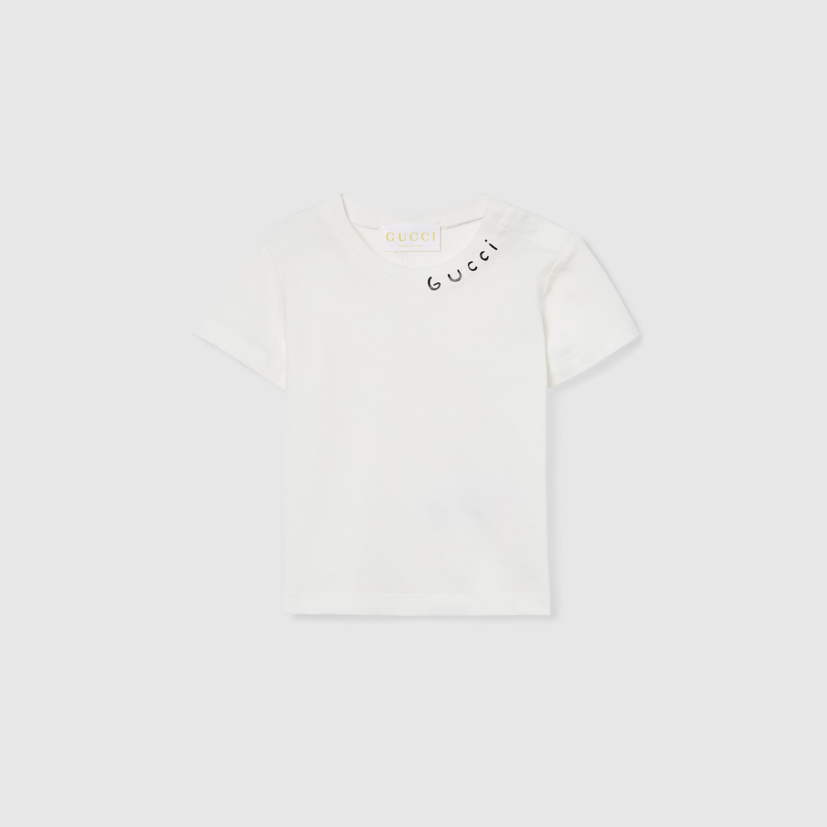 GUCCI ホワイト Tシャツ 80センチ Cotton jersey T-shirt with Gucci print in white | GUCCI® SI