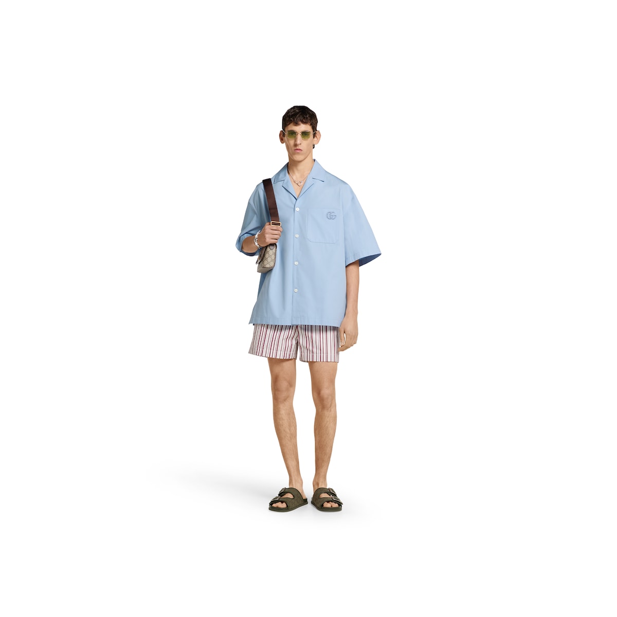 Cotton poplin shirt with embroidery