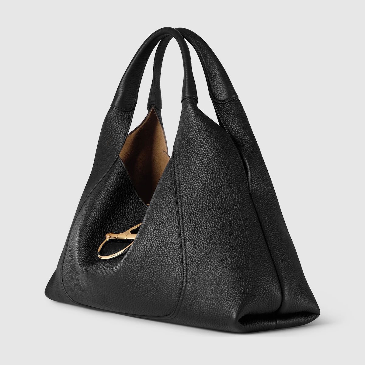 グッチ マザーズバッグ グッチ ソフトビット〕マキシ ショルダーバッグ ・ブラック レザー