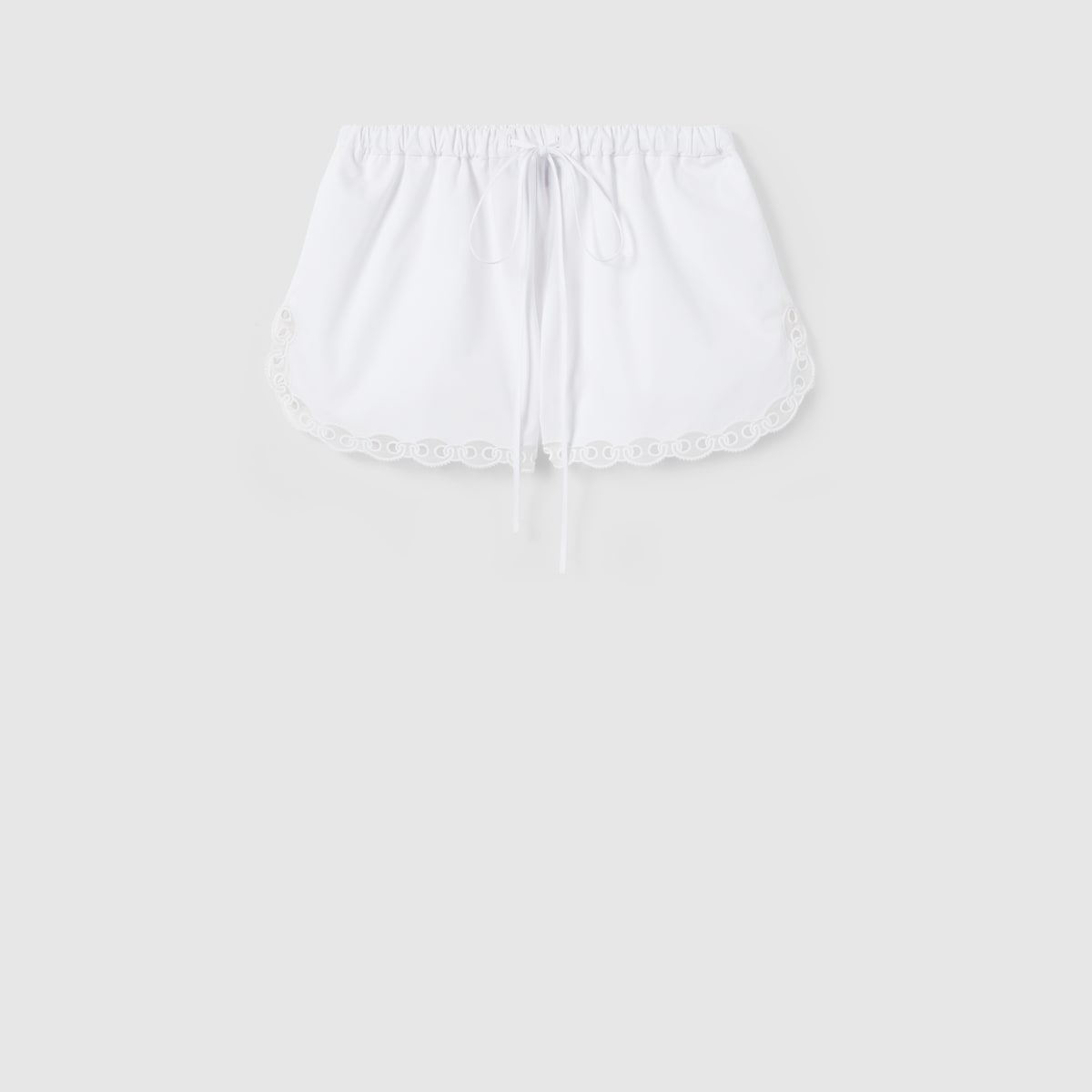Cotton poplin shorts wth embroidery in white | GUCCI® US