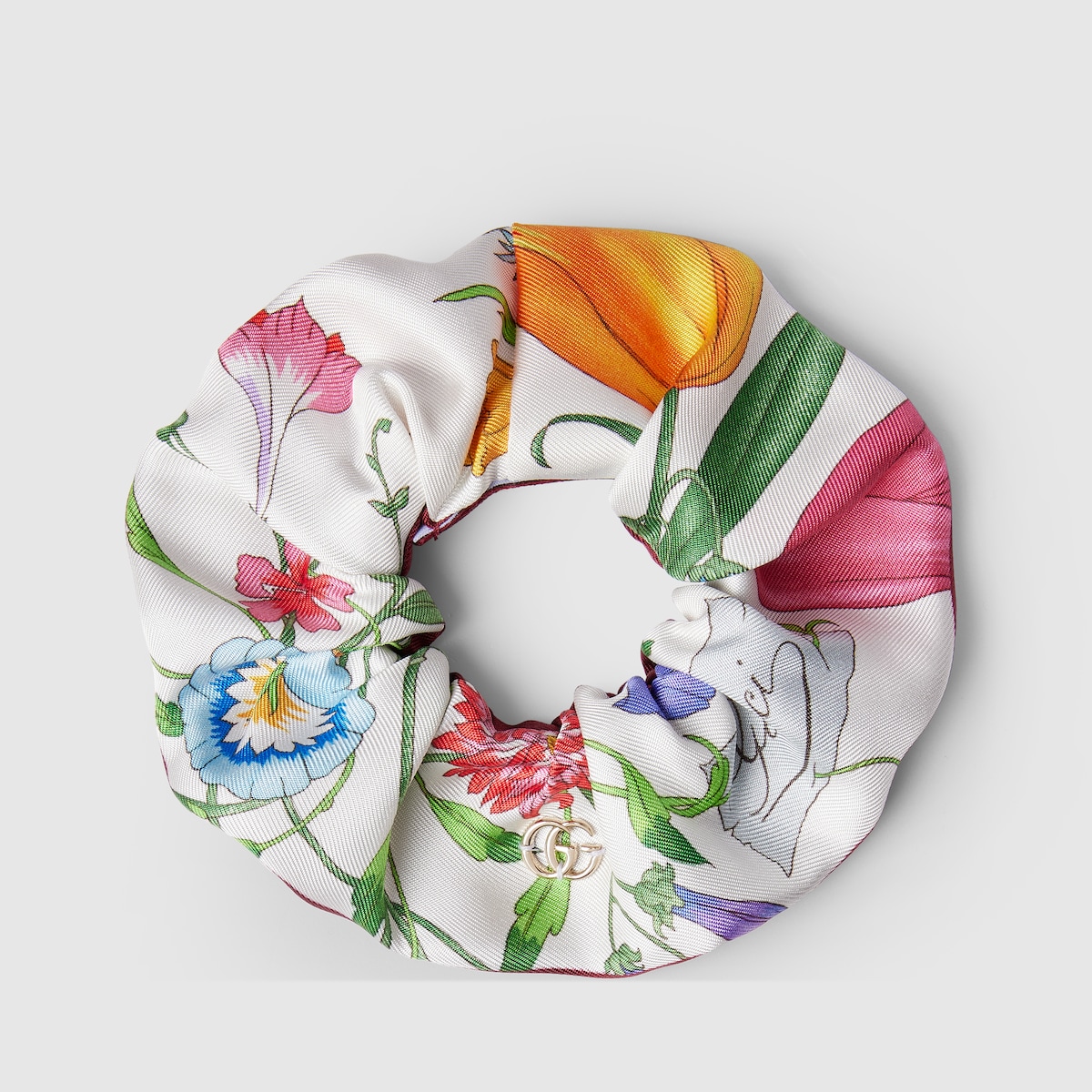 GUCCI Silk scrunchie with iconic floral print グッチ Silk scrunchie with iconic floral print GUCCI - Nugnes1920