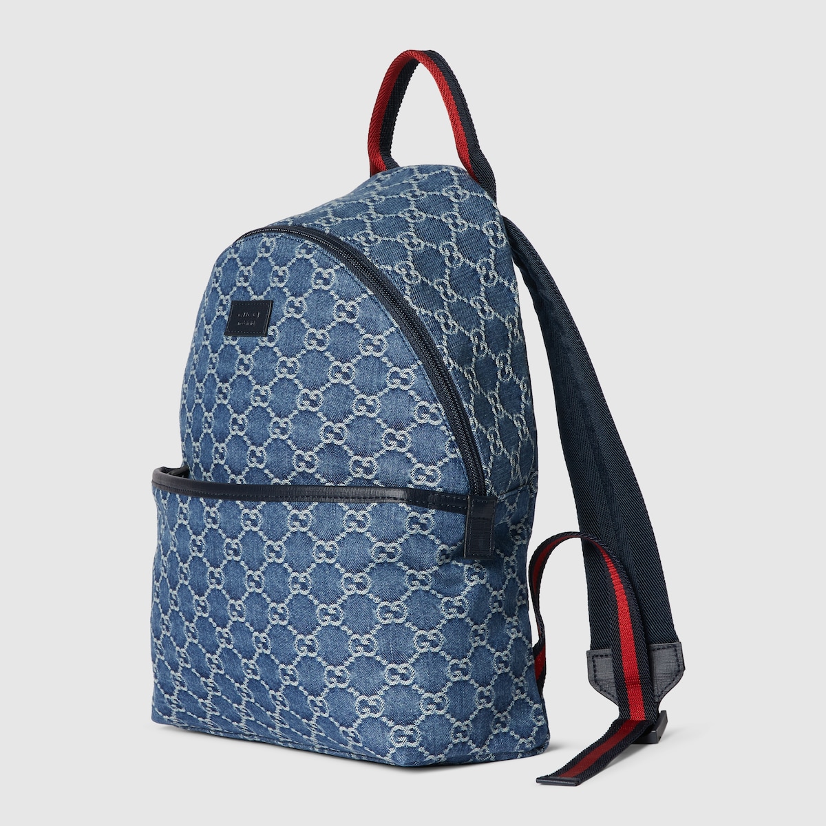 Children's GG backpack in blue and ivory GG denim | GUCCI® US