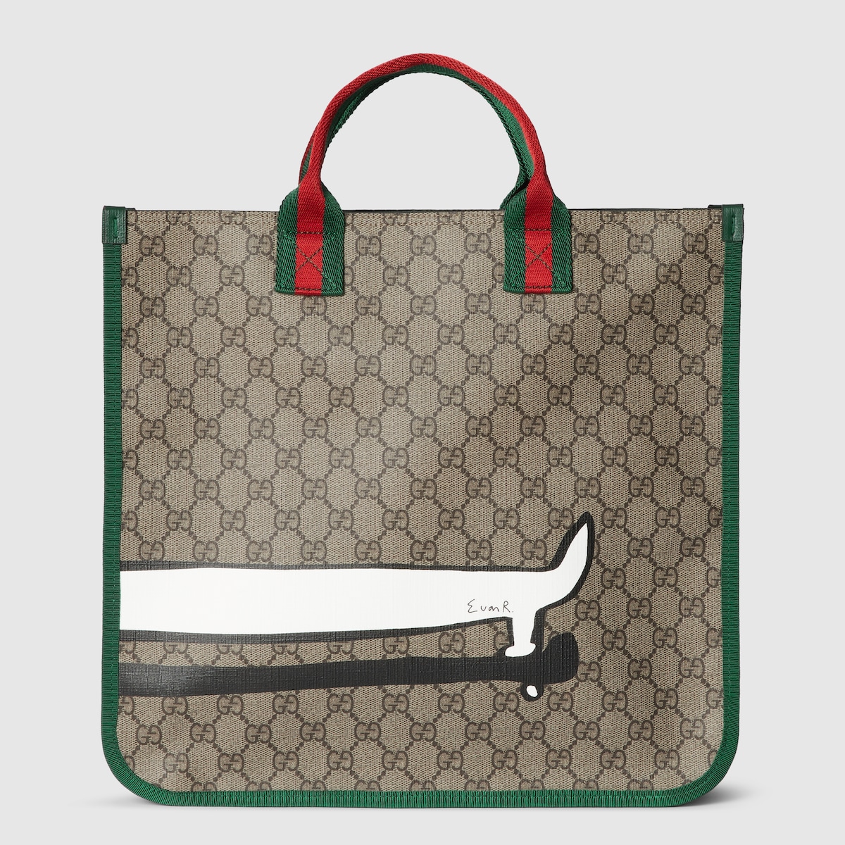 Children's printed GG tote bag in beige and brown GG Supreme
