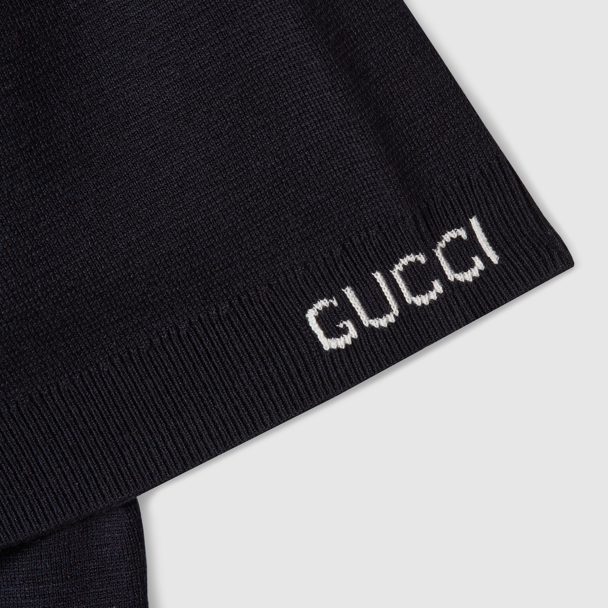 Silk cotton knit polo shirt in navy | GUCCI® US