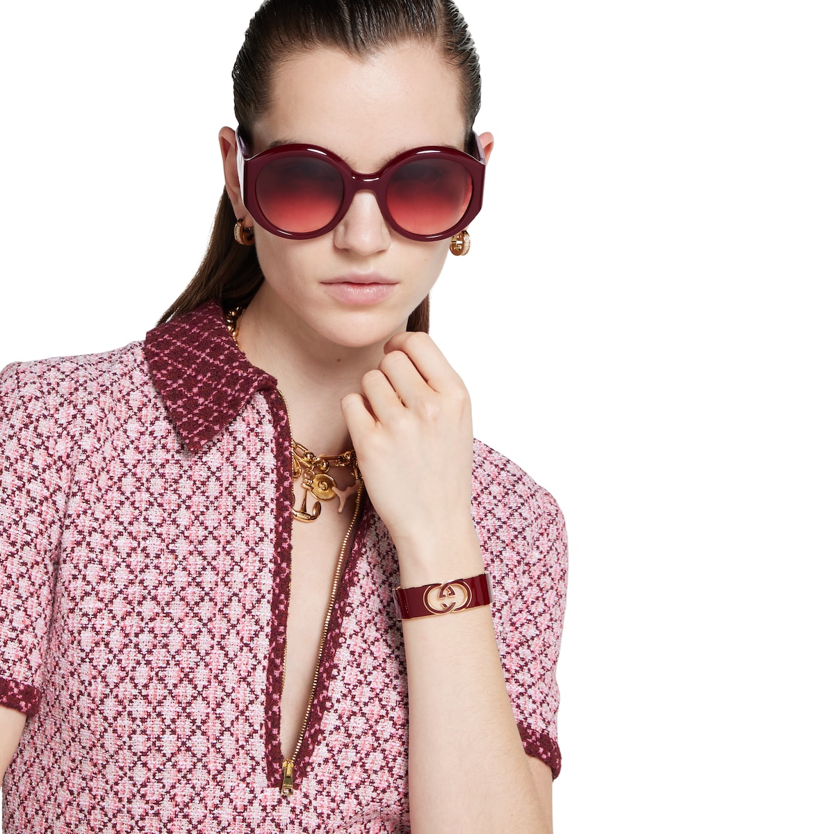 Gucci Interlocking enamel cuff bracelet