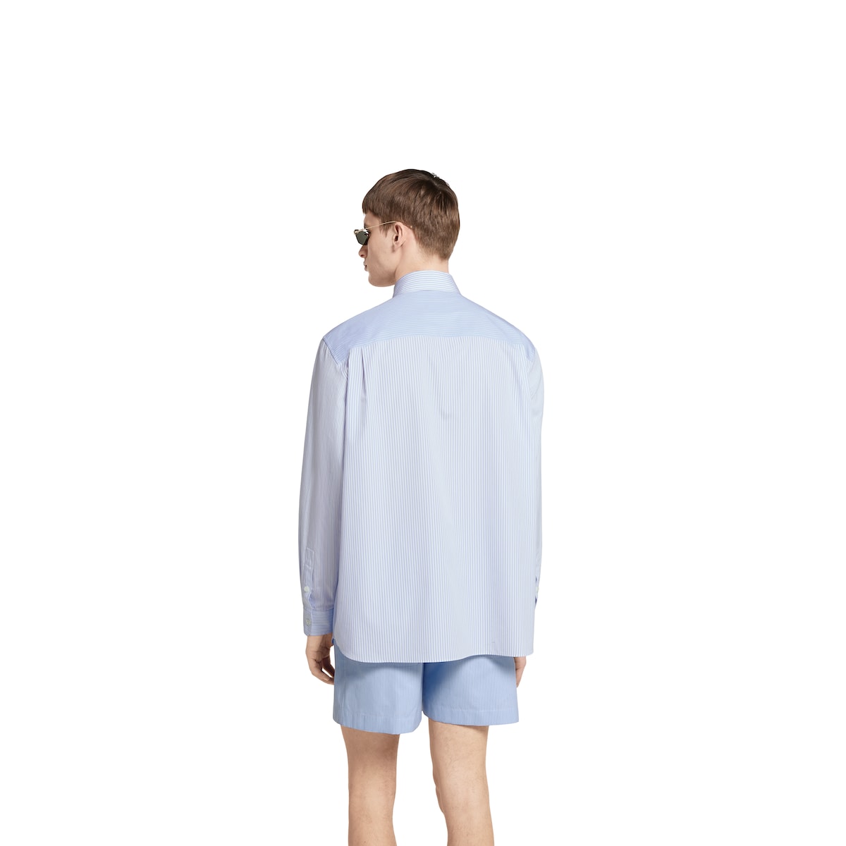 Striped cotton shirt with embossed logo