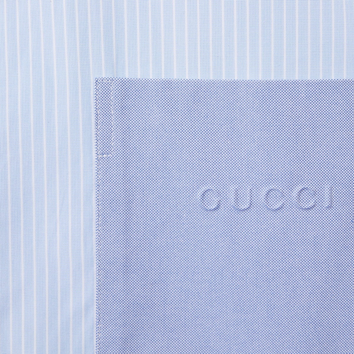 Striped cotton shirt with embossed logo